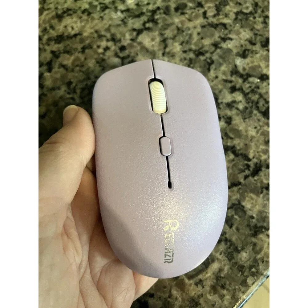purple wireless keyboard and mouse